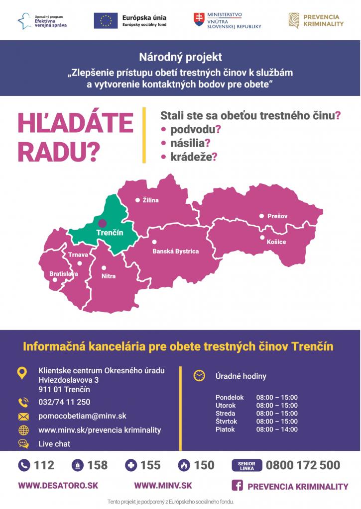 Informácie o&nbsp;informačných kanceláriách pre obete trestných činov